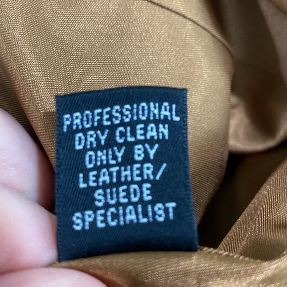 Linda Allard Ellen Tracy cognac brown lamb leather pencil skirt w patch pockets - Picture 9 of 13